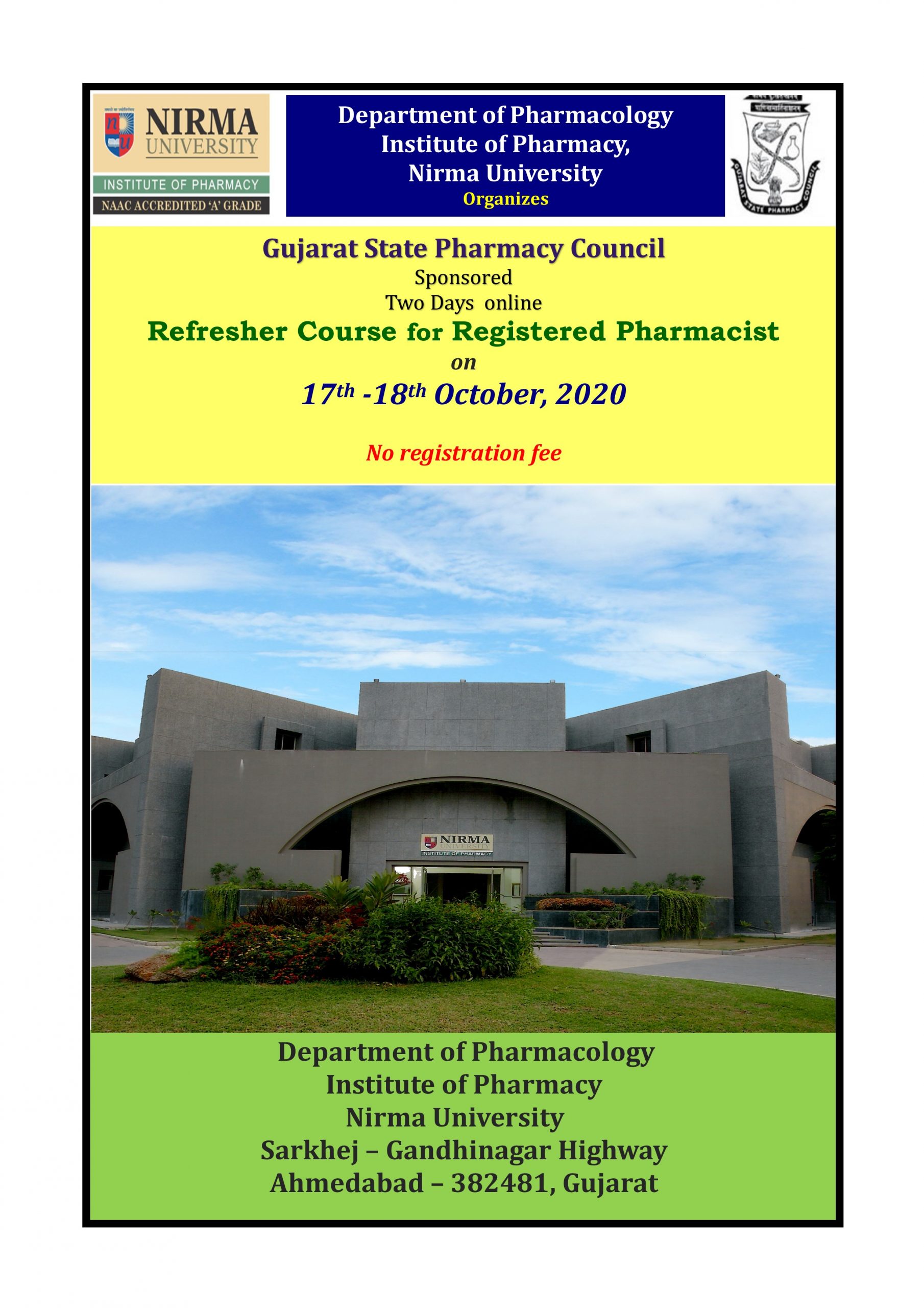 Refresher course for Registered Pharmacist Institute of Pharmacy