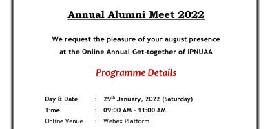 Online Annual Alumni Meet 2022 on 29th January, 2022