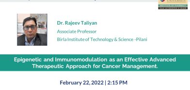 Eminent Expert Lecture Series | February 22, 2022 | Dr. Rajeev Taliyan