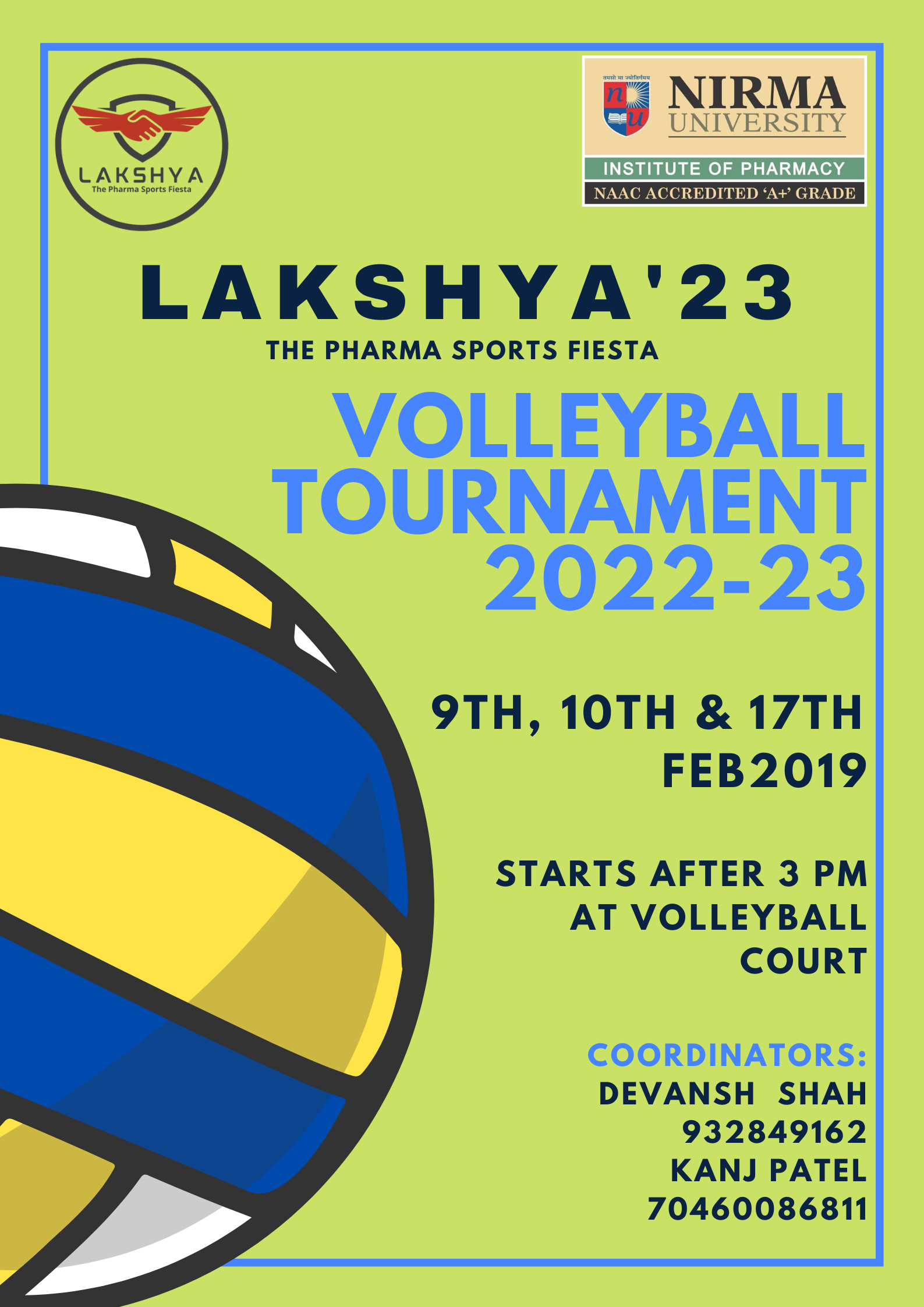 Lakshya ’23 The Pharma Sports Fiesta Volleyball Tournament