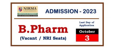 Admission 2023 - BPharm (Vacant Seats / NRI Seats)