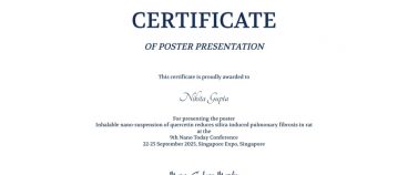 Presented research work at the Singapore Expo by Ms. Nikita Gupta