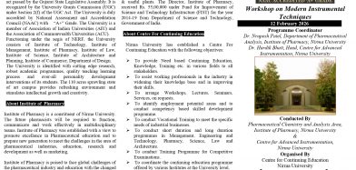 Workshop on Modern Instrumental Techniques