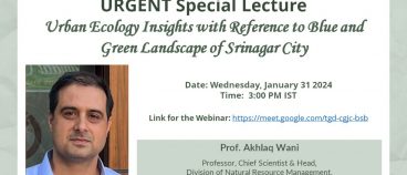 Webinar on Urban Ecology Insights with Reference to Blue and Green Landscape of Srinagar City