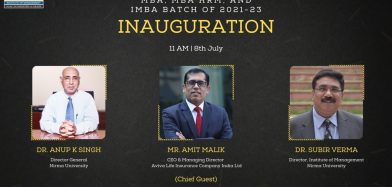 Mr. Amit Malik, CEO & MD of Aviva Life Insurance Company Ltd to inaugurate MBA, MBA-HRM, and IMBA 2021-23 Batch