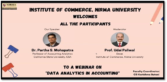 WEBINAR ON DATA ANALYTICS IN ACCOUNTING - Institute of Commerce