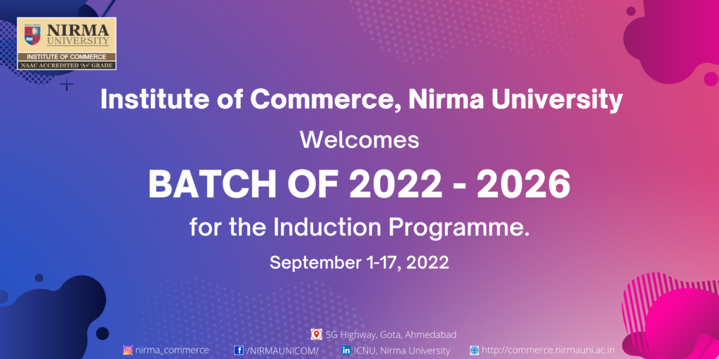 Induction Programme for Batch of 2022-26 - Institute of Commerce