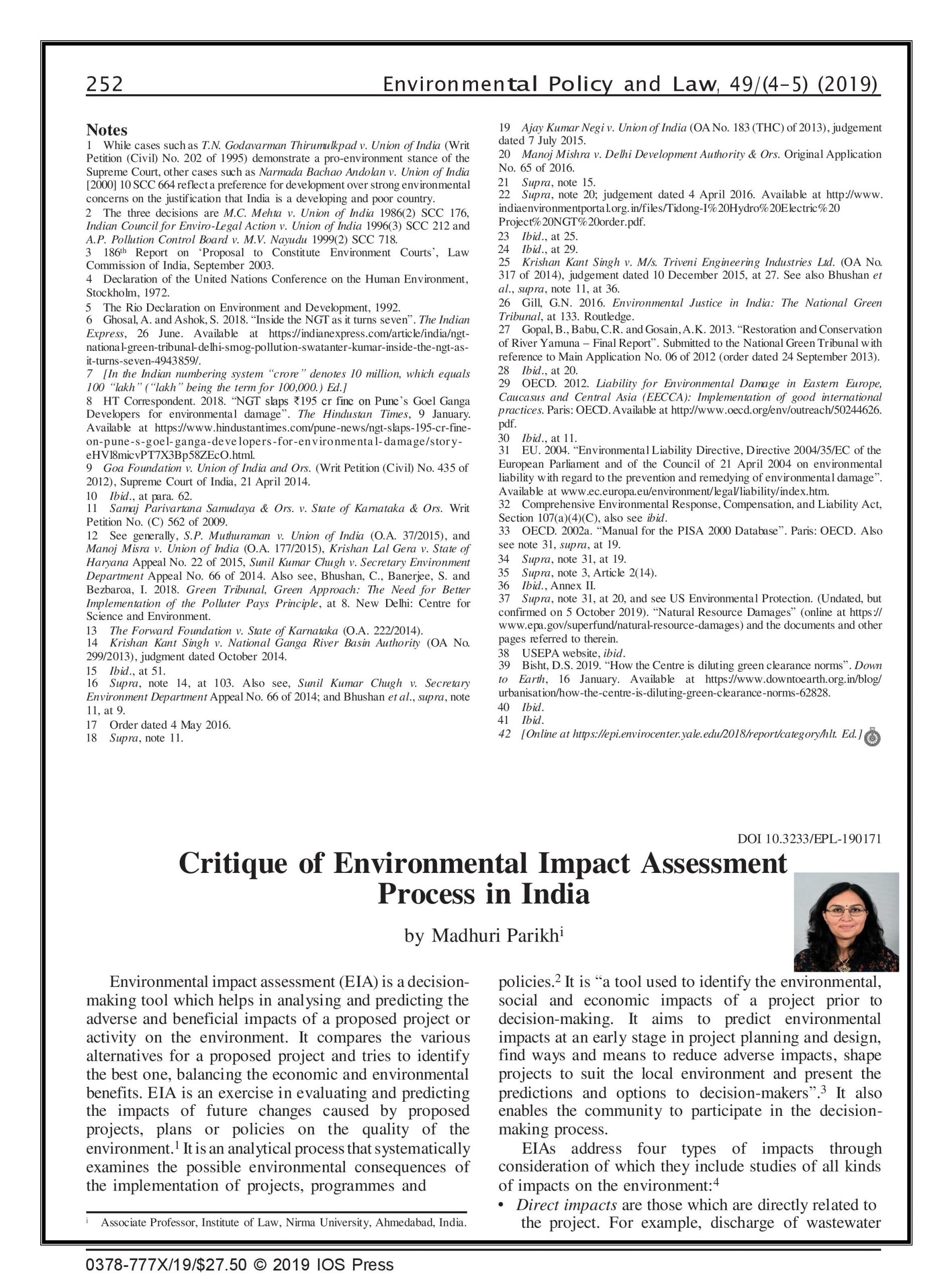 Critique of Environmental Impact Assessment process in India