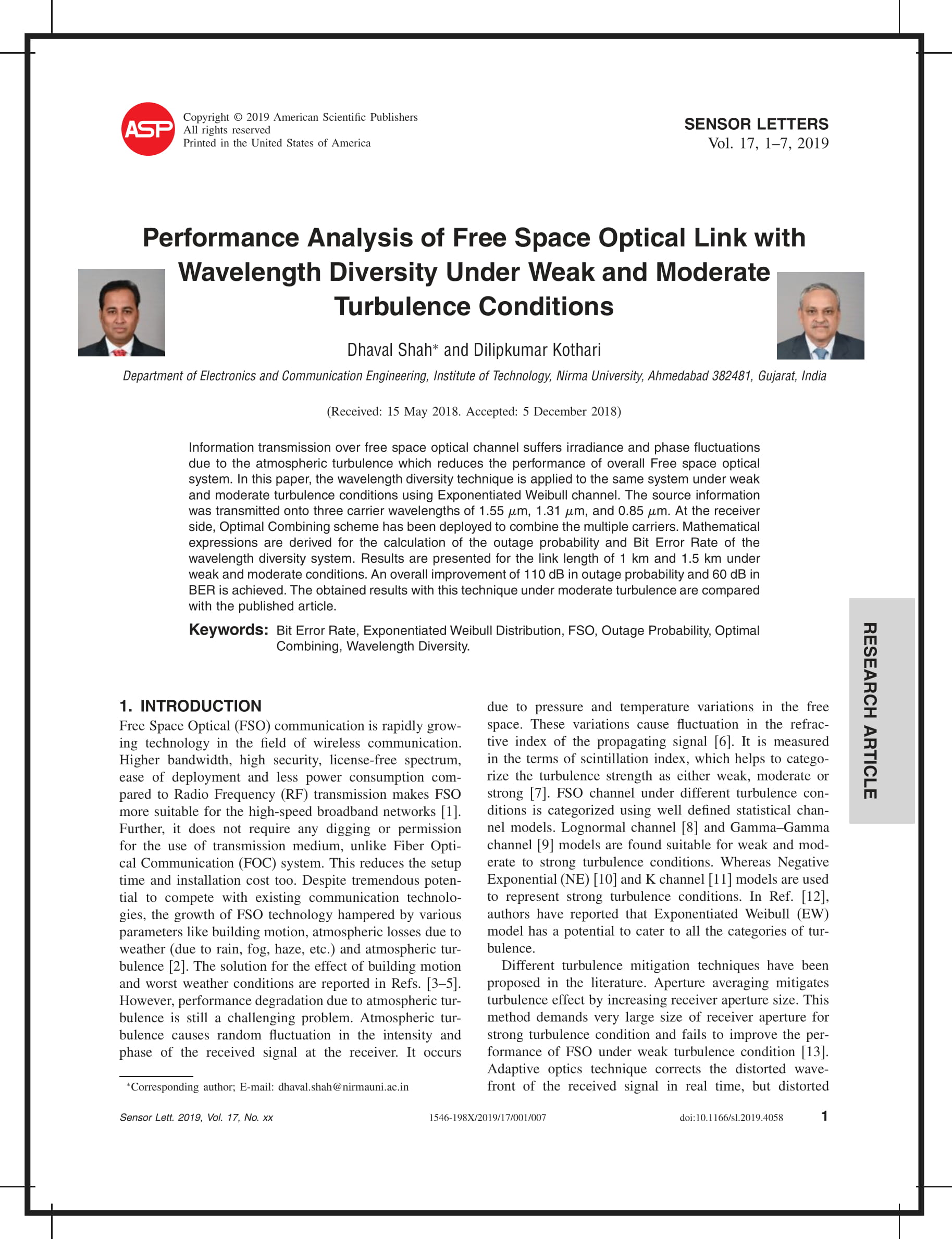 Performance Analysis of Free Space Optical Link with Wavelength Diversity under Weak and Moderate Turbulence Conditions