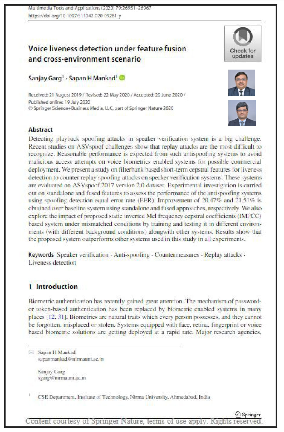 Voice liveness detection under feature fusion and cross-environment scenario