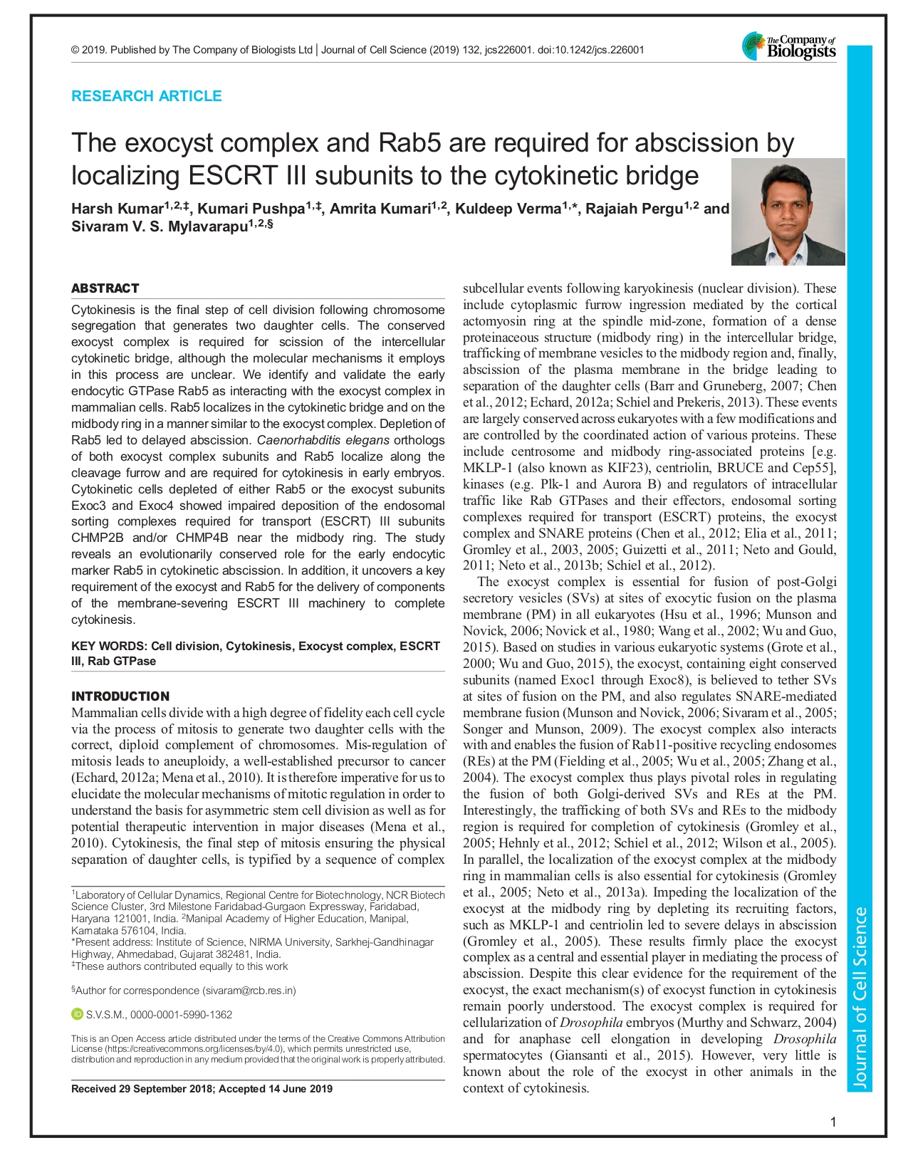 The exocyst complex and Rab5 are required for abscission by localizing ESCRT III subunits to the cytokinetic bridge