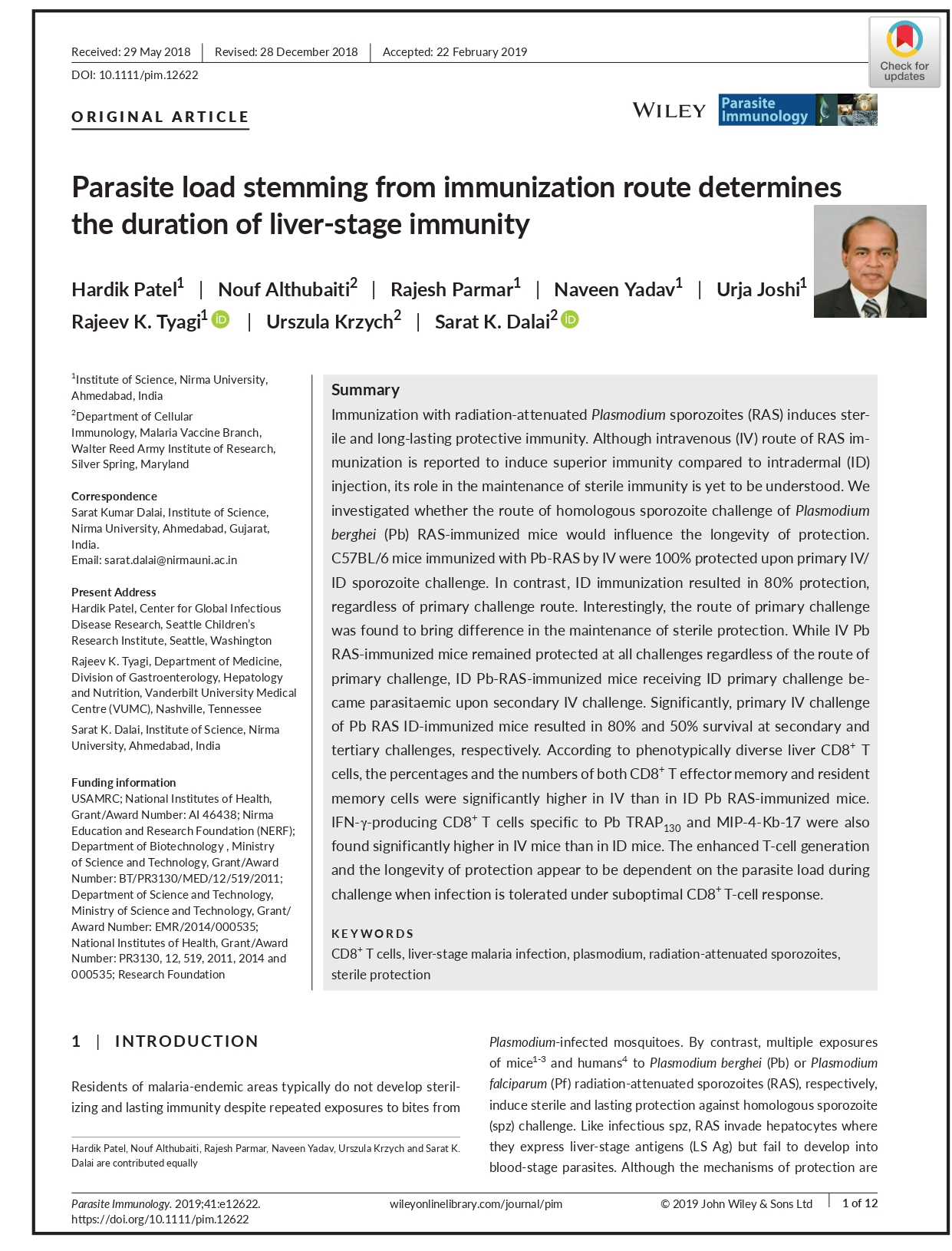 Parasite load stemming from immunization route determines the duration of liver?stage immunity