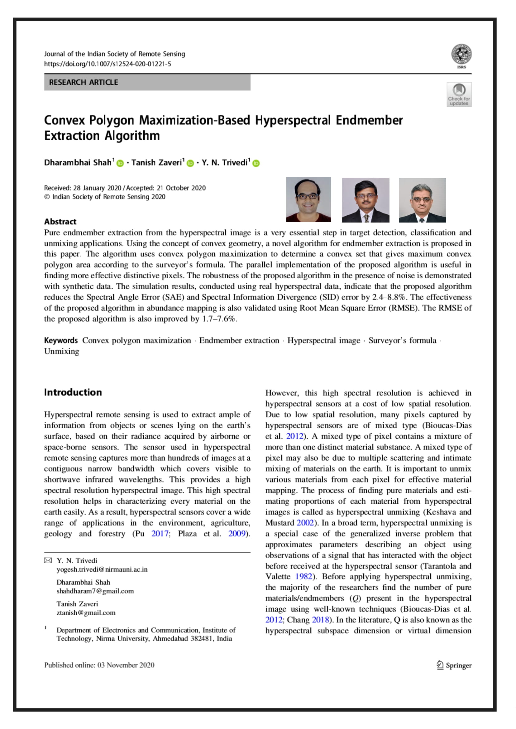 Convex Polygon Maximization-Based Hyperspectral Endmember Extraction Algorithm