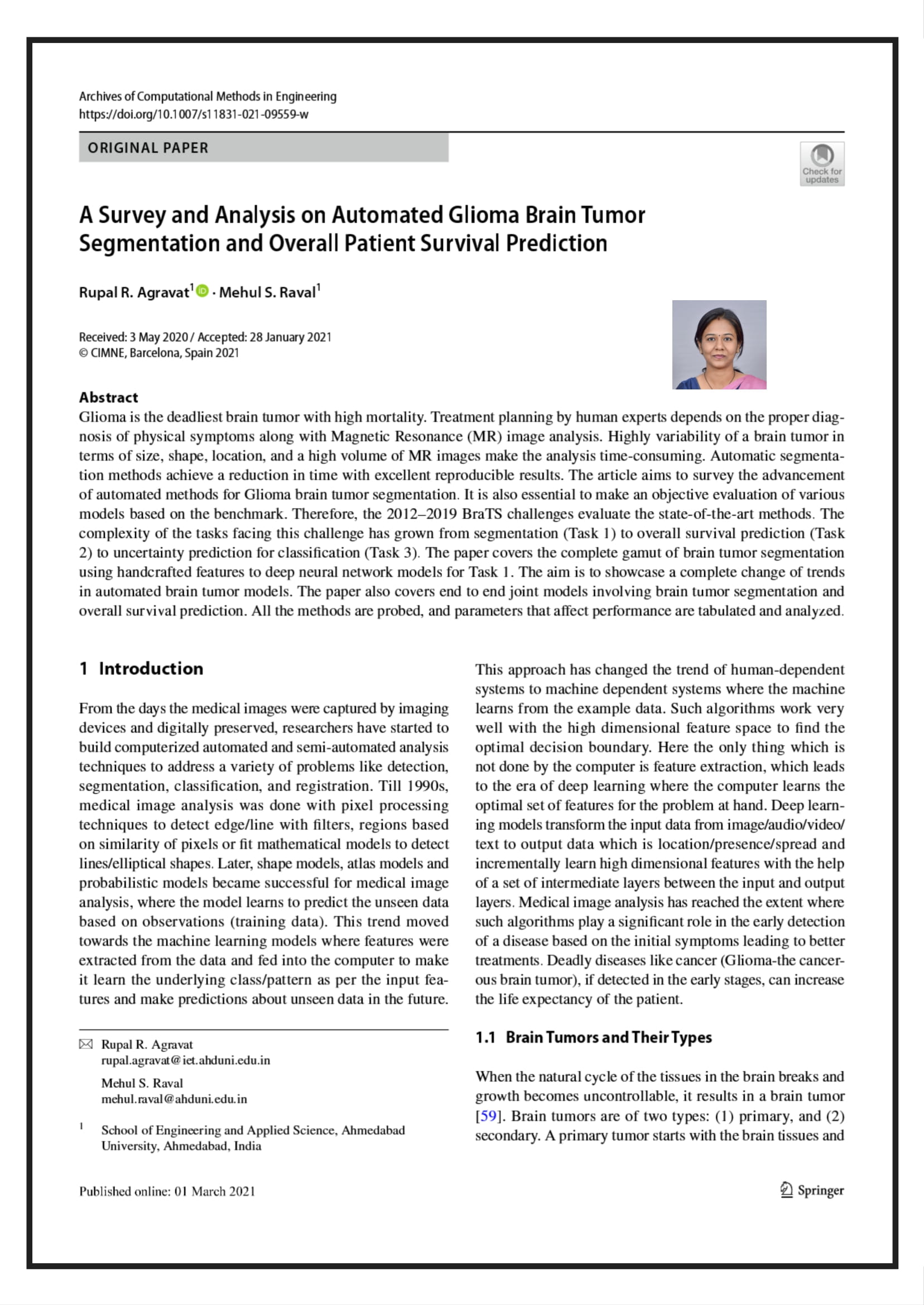 A Survey and Analysis on Automated Glioma Brain Tumor Segmentation and Overall Patient Survival Prediction