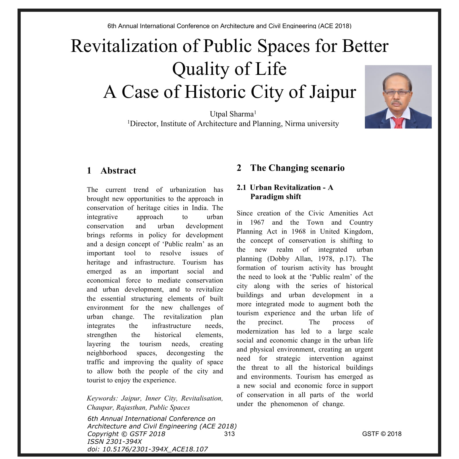 Revitalization of Public Spaces for Better Quality of Life A Case of Historic City of Jaipur