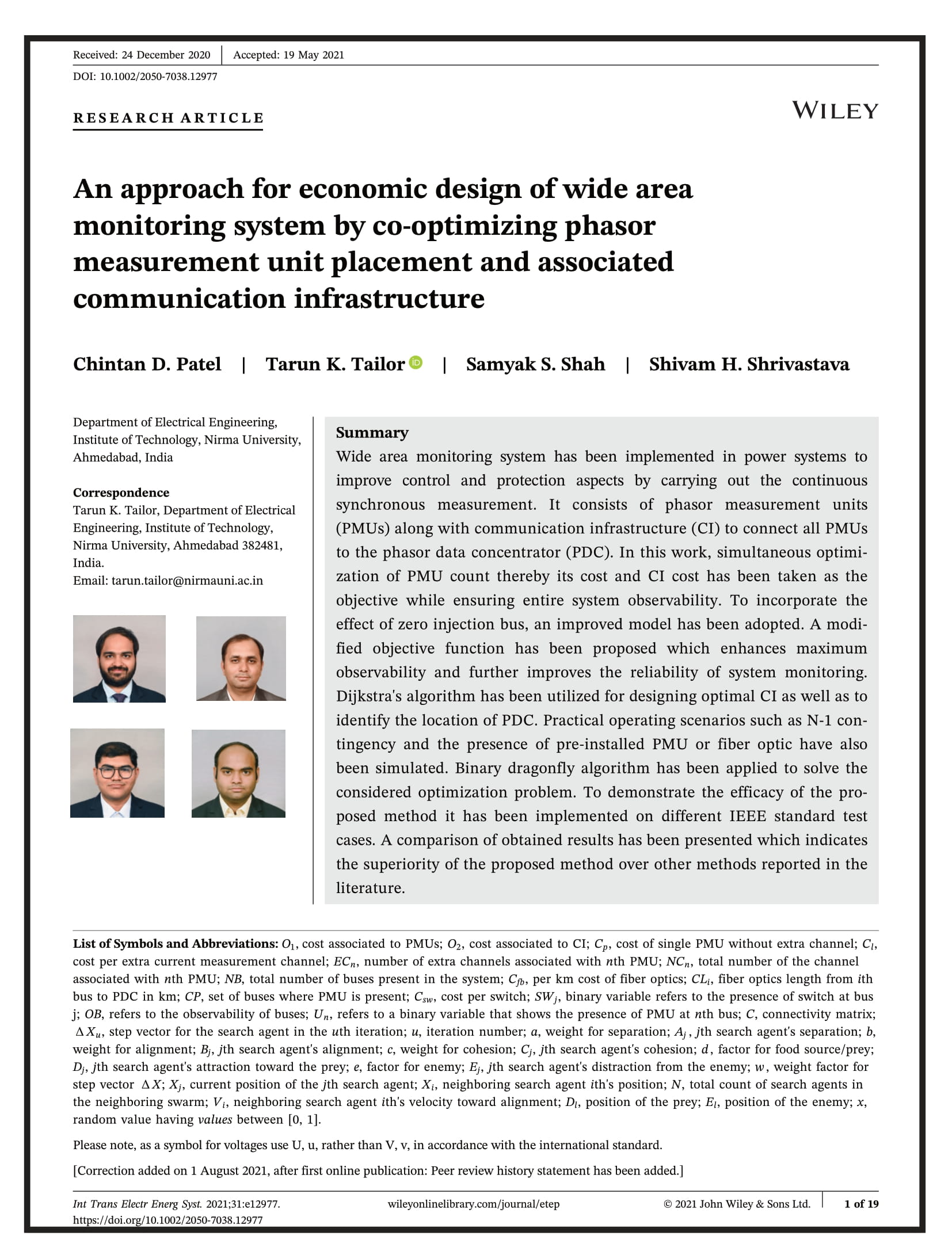An approach for economic design of wide area monitoring system by co-optimizing phasor measurement unit placement and associated communication infrastructure