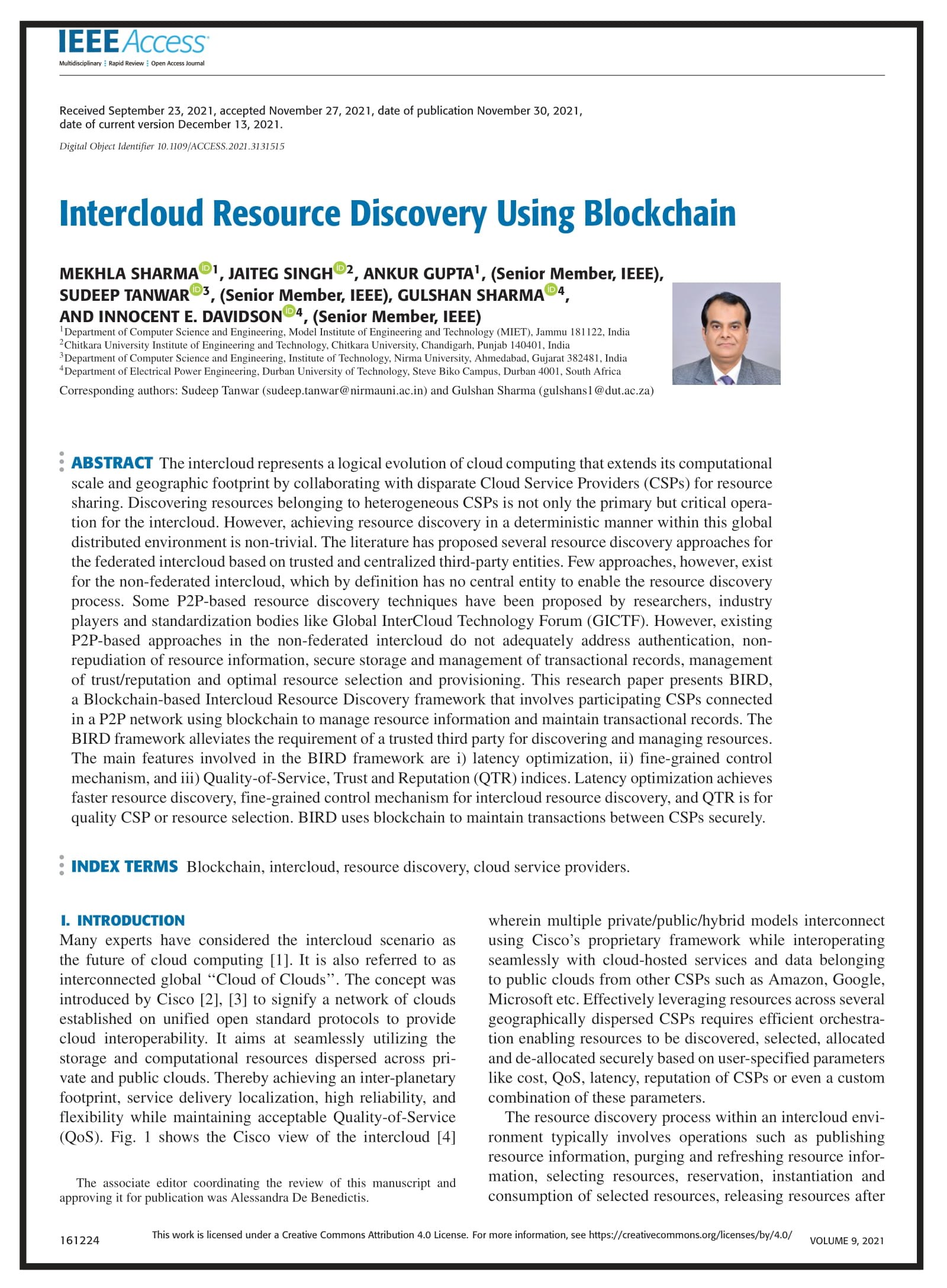 Intercloud Resource Discovery using Blockchain