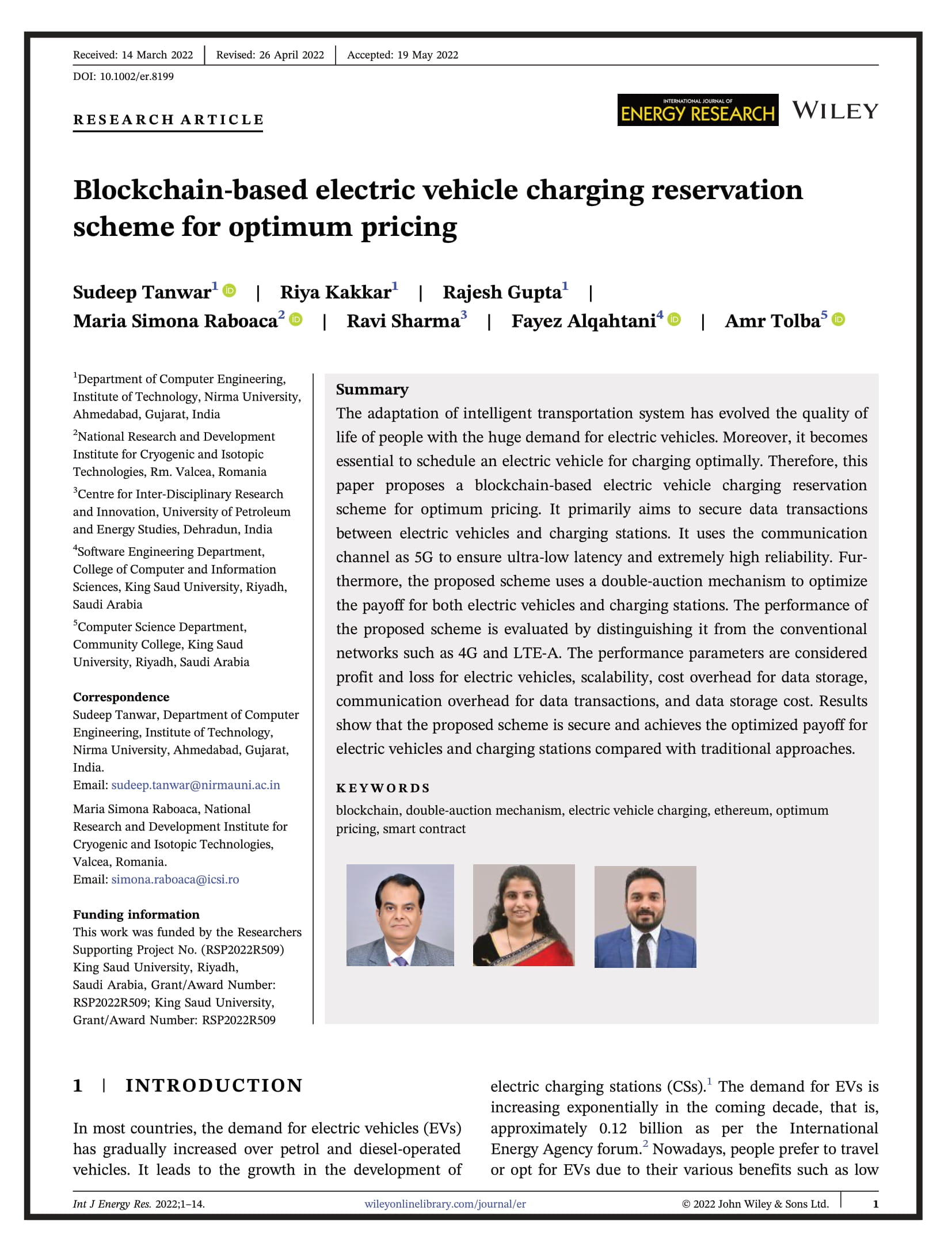 Blockchain-based electric vehicle charging reservation scheme for optimum pricing