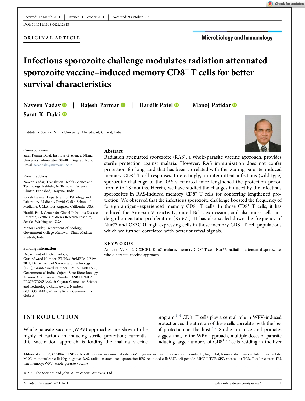 Infectious sporozoite challenge modulates radiation attenuated sporozoite vaccine?induced memory CD8+ T cells for better survival characteristics