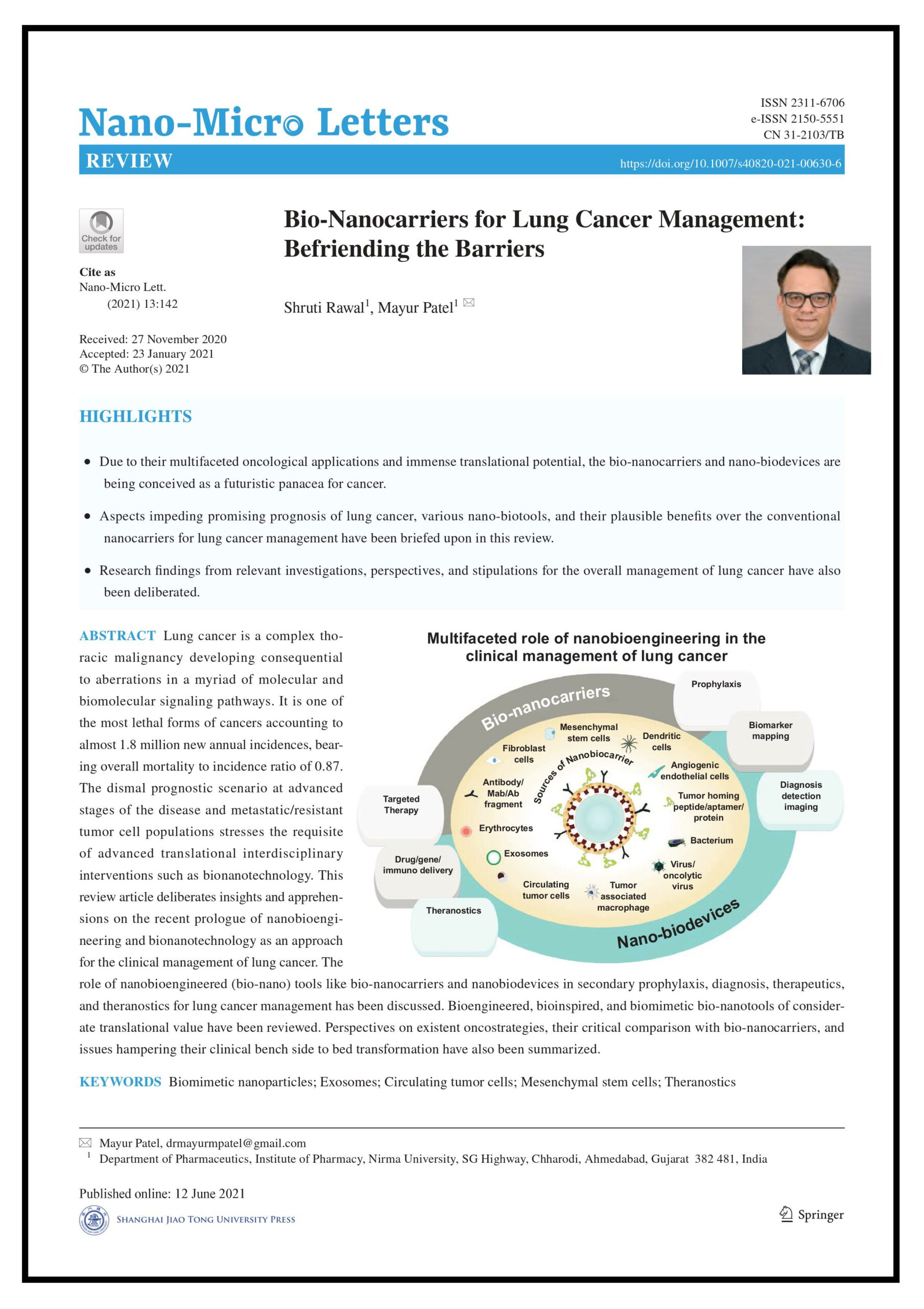 Bio-Nanocarriers for Lung Cancer Management: Befriending the Barriers