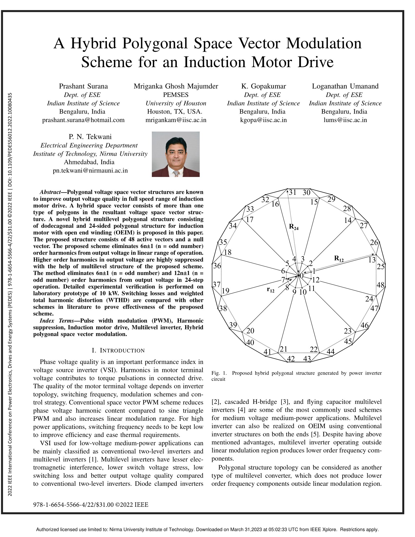 A hybrid polygonal space vector modulation scheme for an induction motor drive