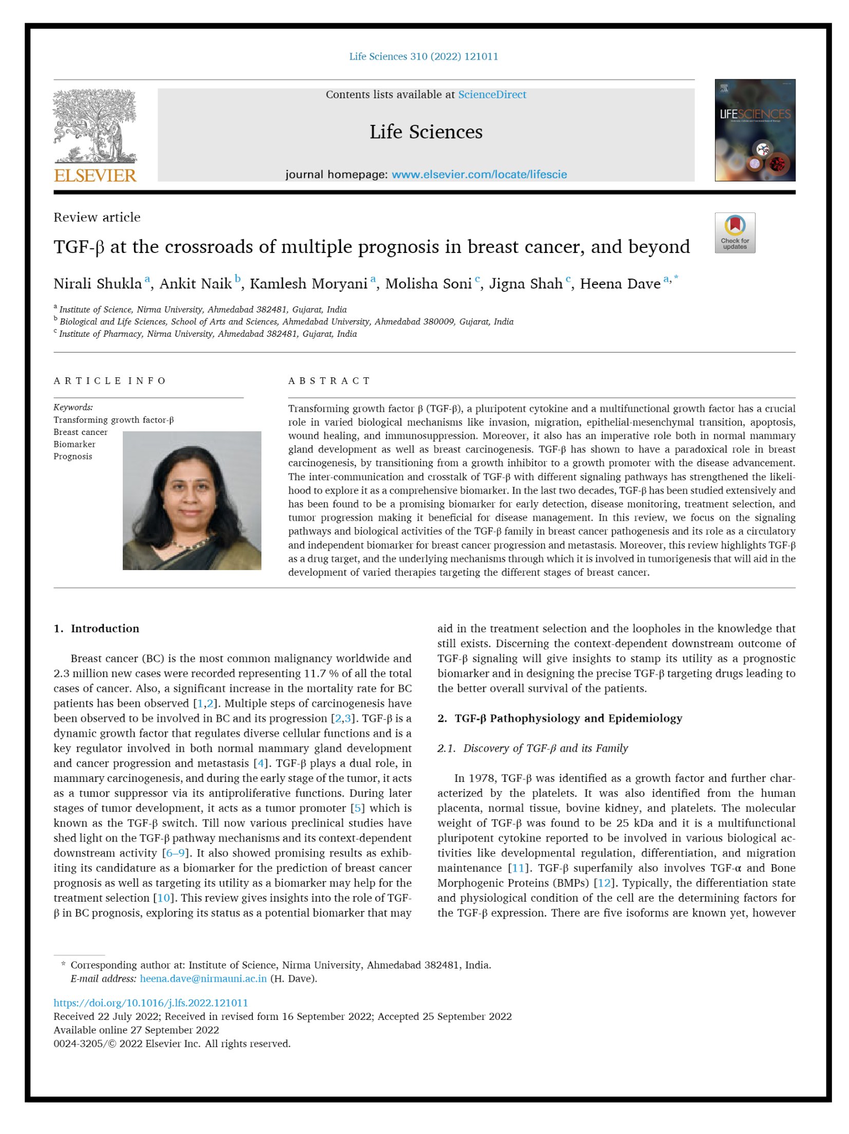 TGF-β at the crossroads of multiple prognosis in breast cancer, and beyond