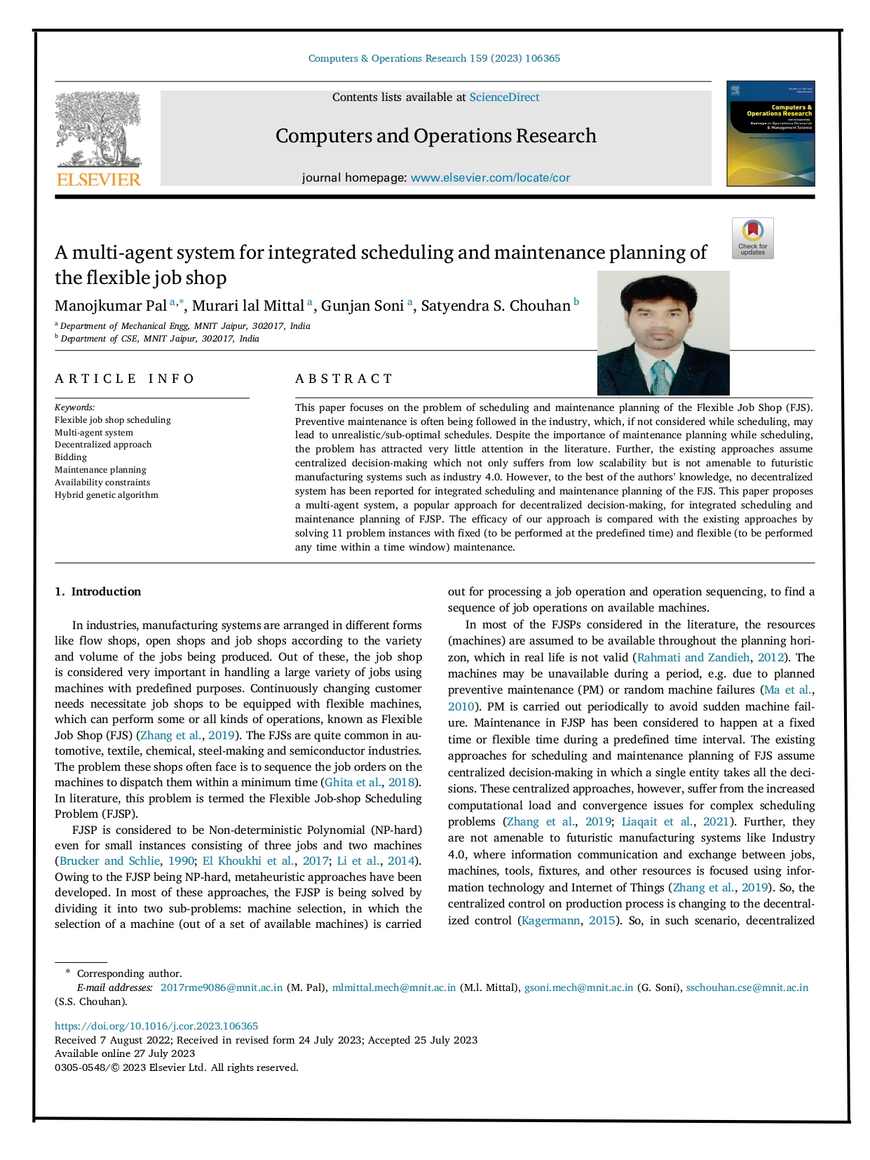 A multi-agent system for integrated scheduling and maintenance planning of the flexible job shop