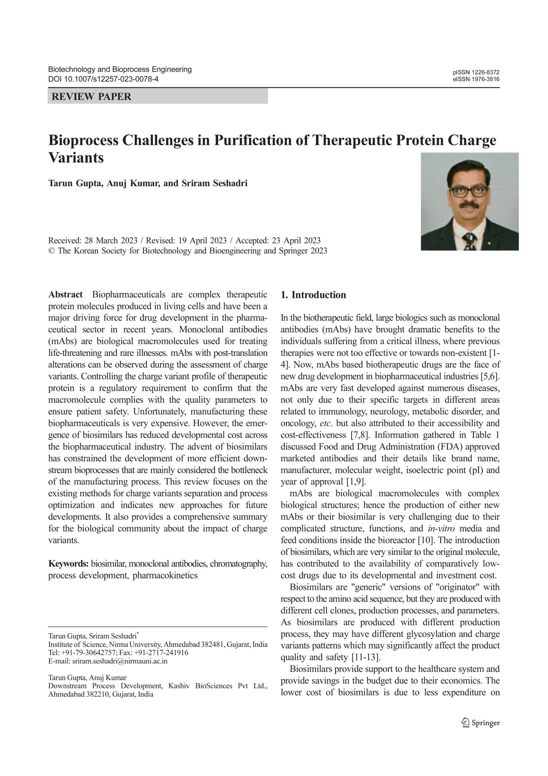 Bioprocess Challenges in Purification of Therapeutic Protein Charge Variants