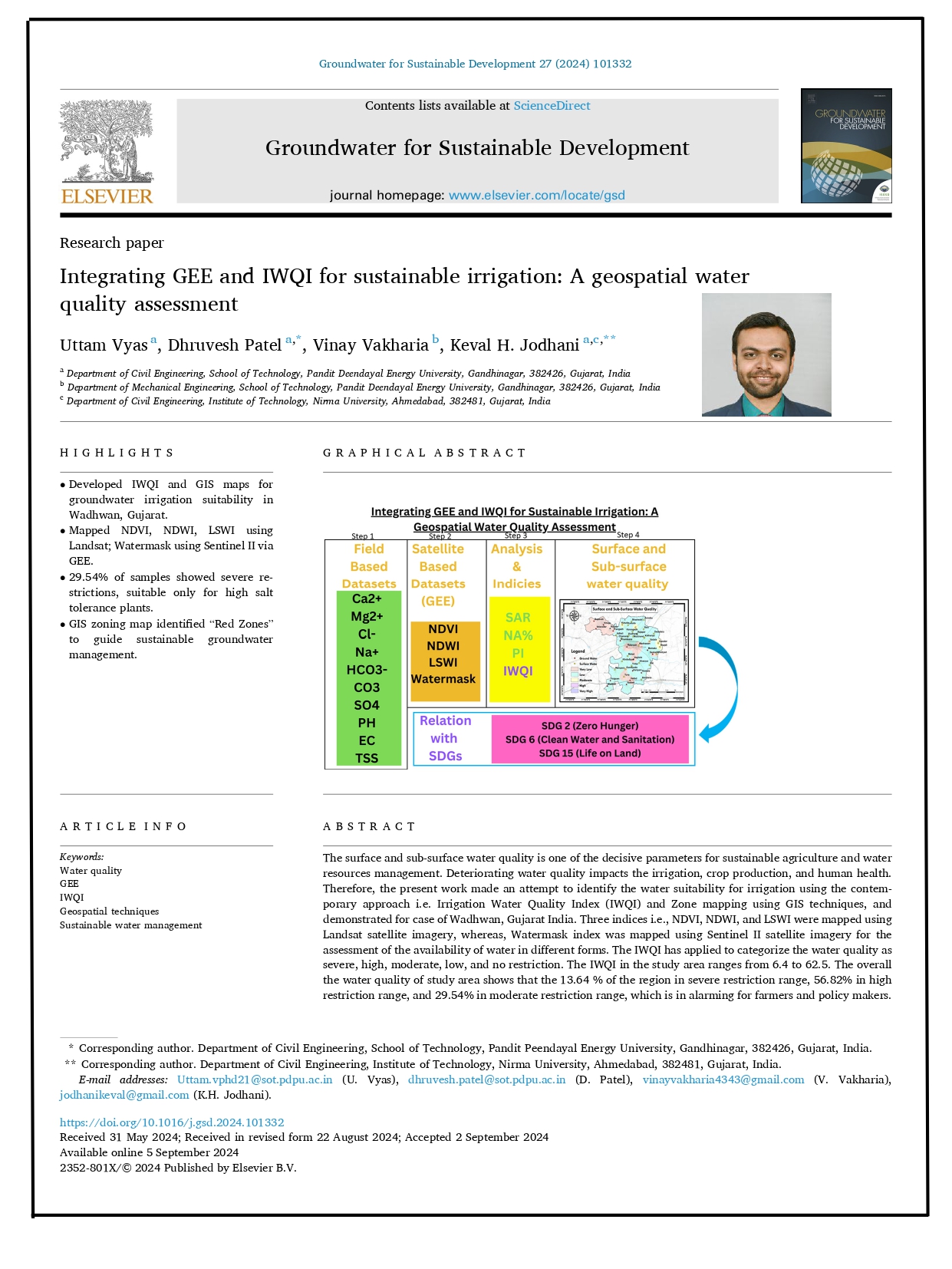 Integrating GEE and IWQI for sustainable irrigation: A geospatial water quality assessment