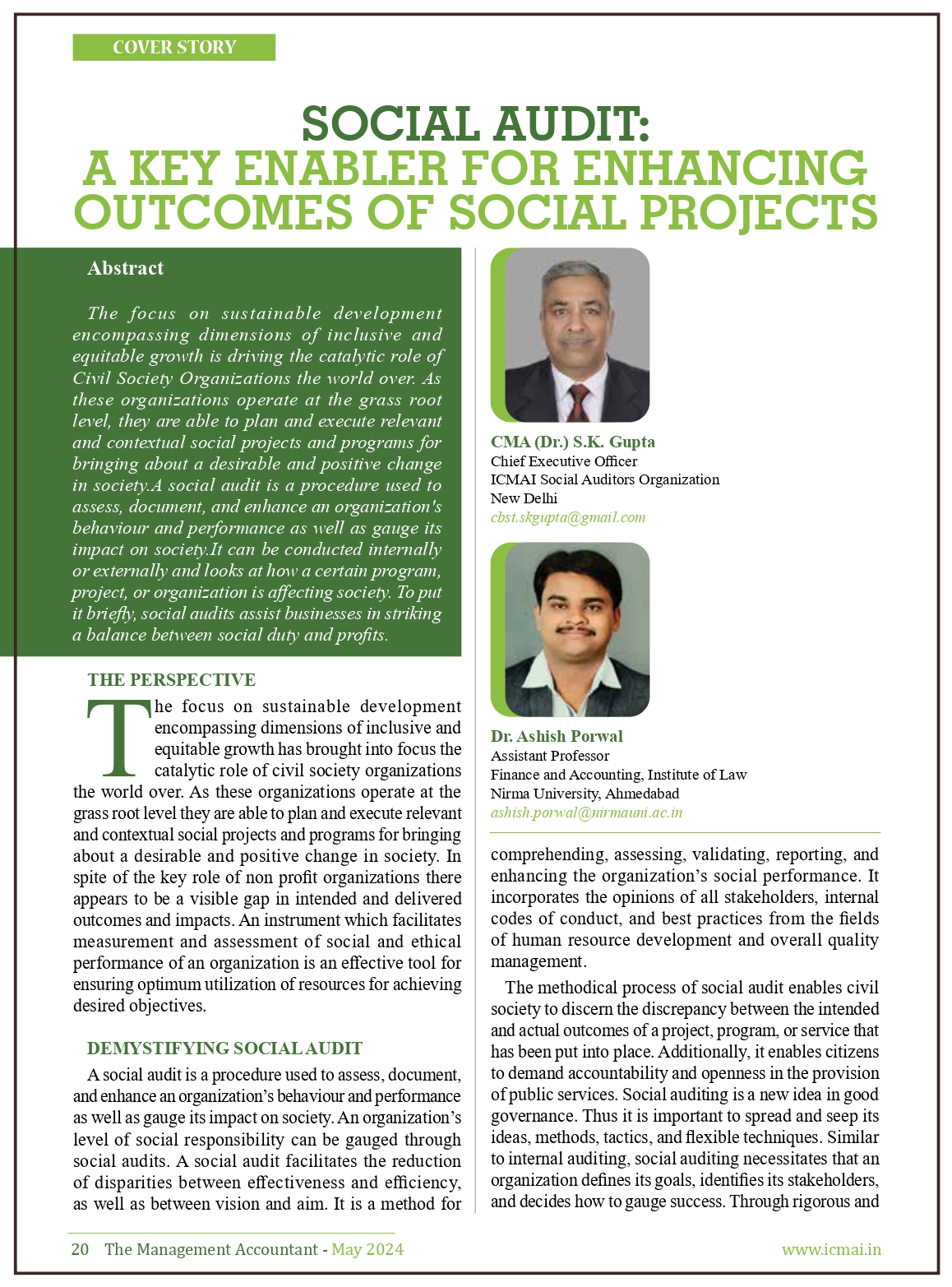 Social Audit: A Key Enabler for Enhancing Outcomes of Social Projects