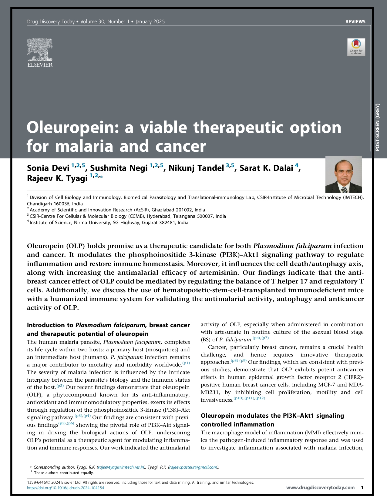 Oleuropein: A viable therapeutic option for malaria and cancer