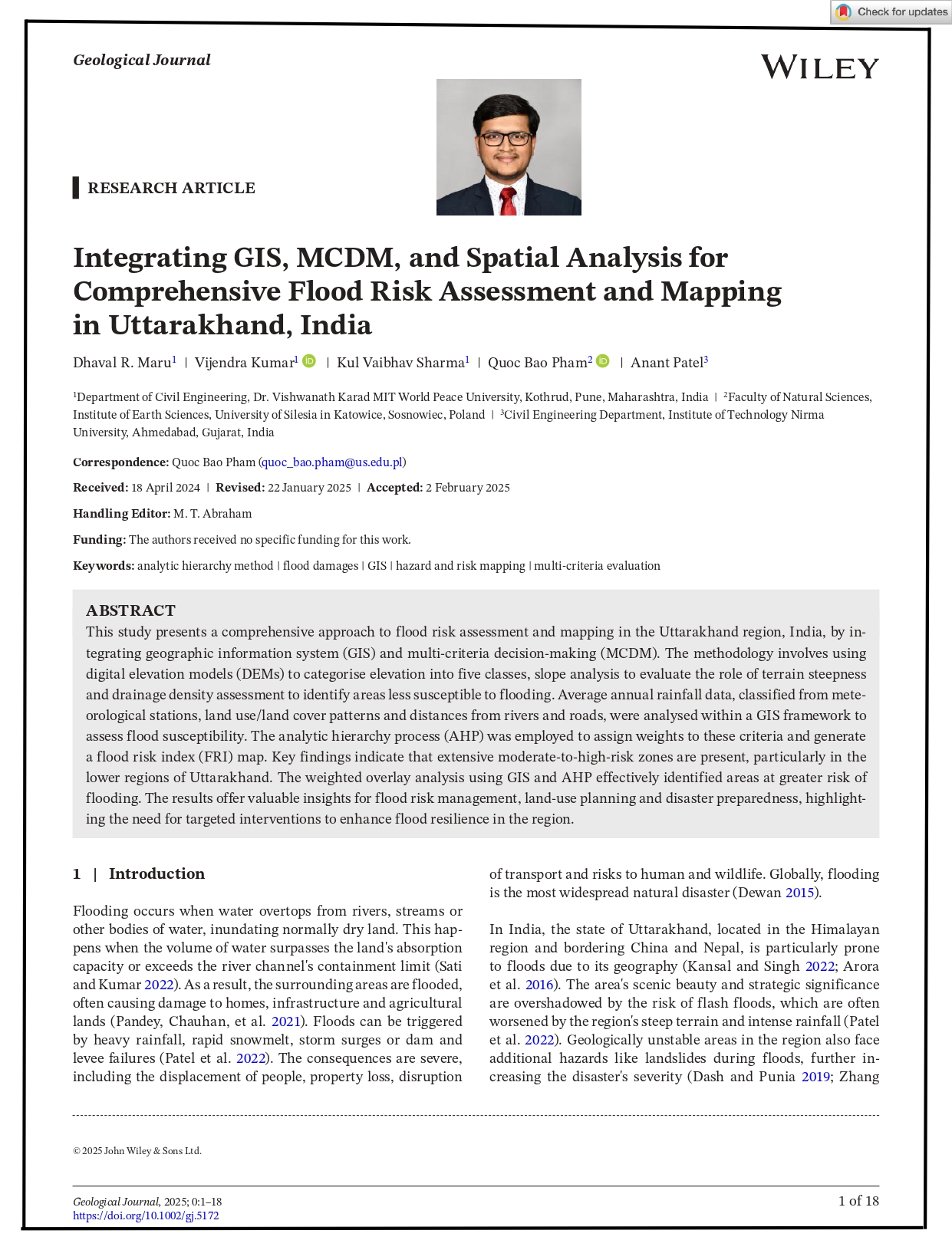 Integrating GIS, MCDM, and Spatial Analysis for Comprehensive Flood Risk Assessment and Mapping in Uttarakhand, India