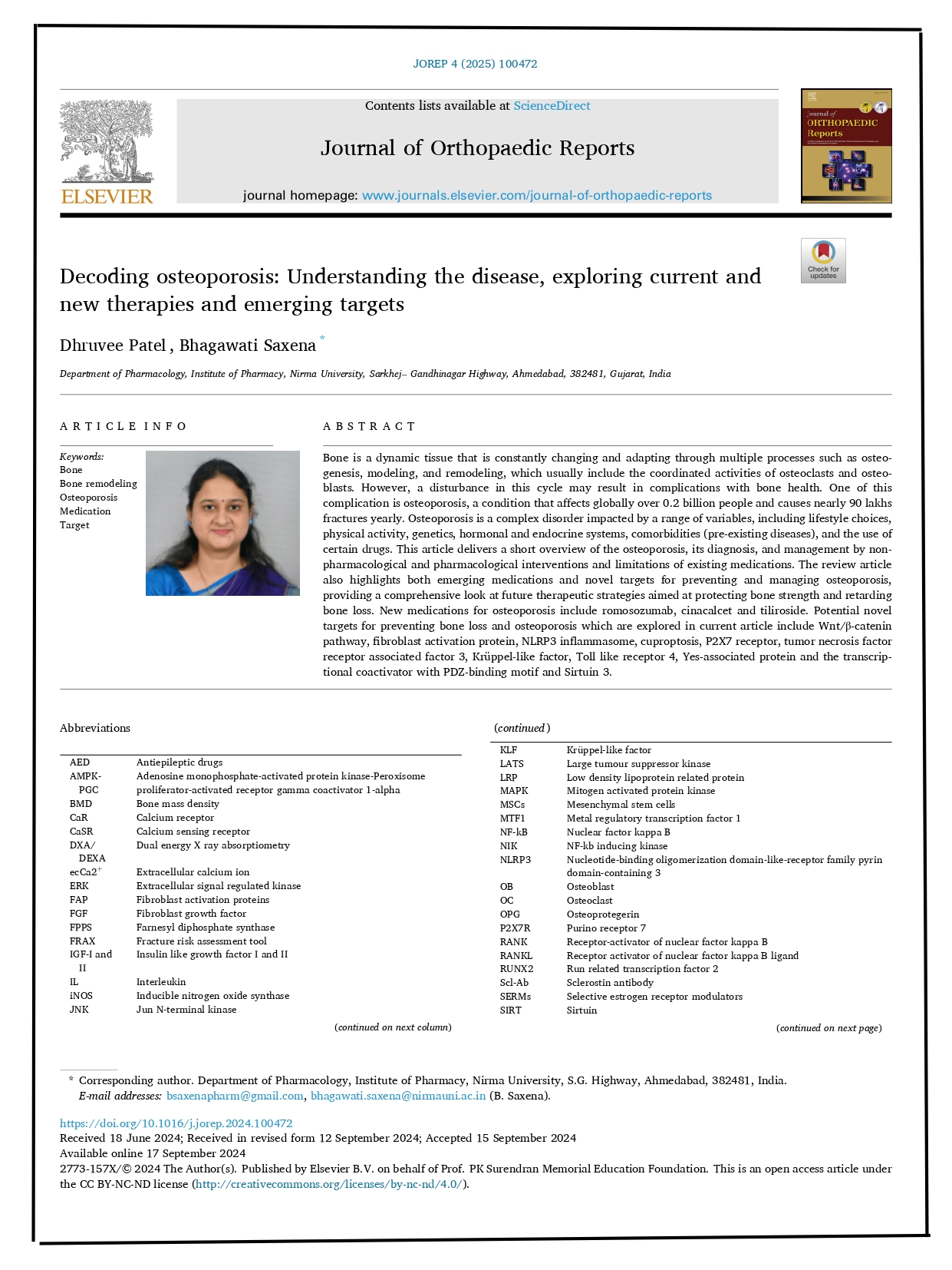 Decoding osteoporosis: Understanding the disease, exploring current and  new therapies and emerging targets