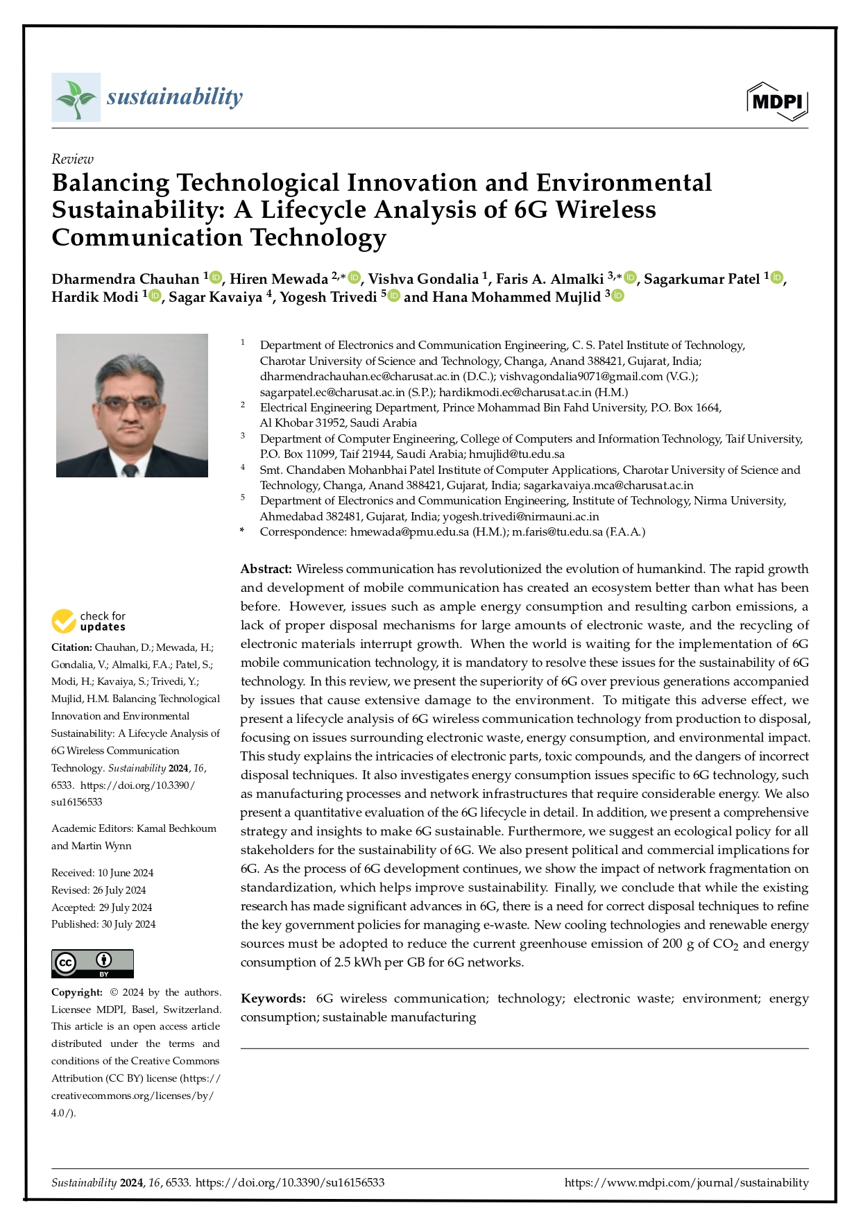 Balancing technological innovation and environmental sustainability: A lifecycle analysis of 6G wireless communication technology