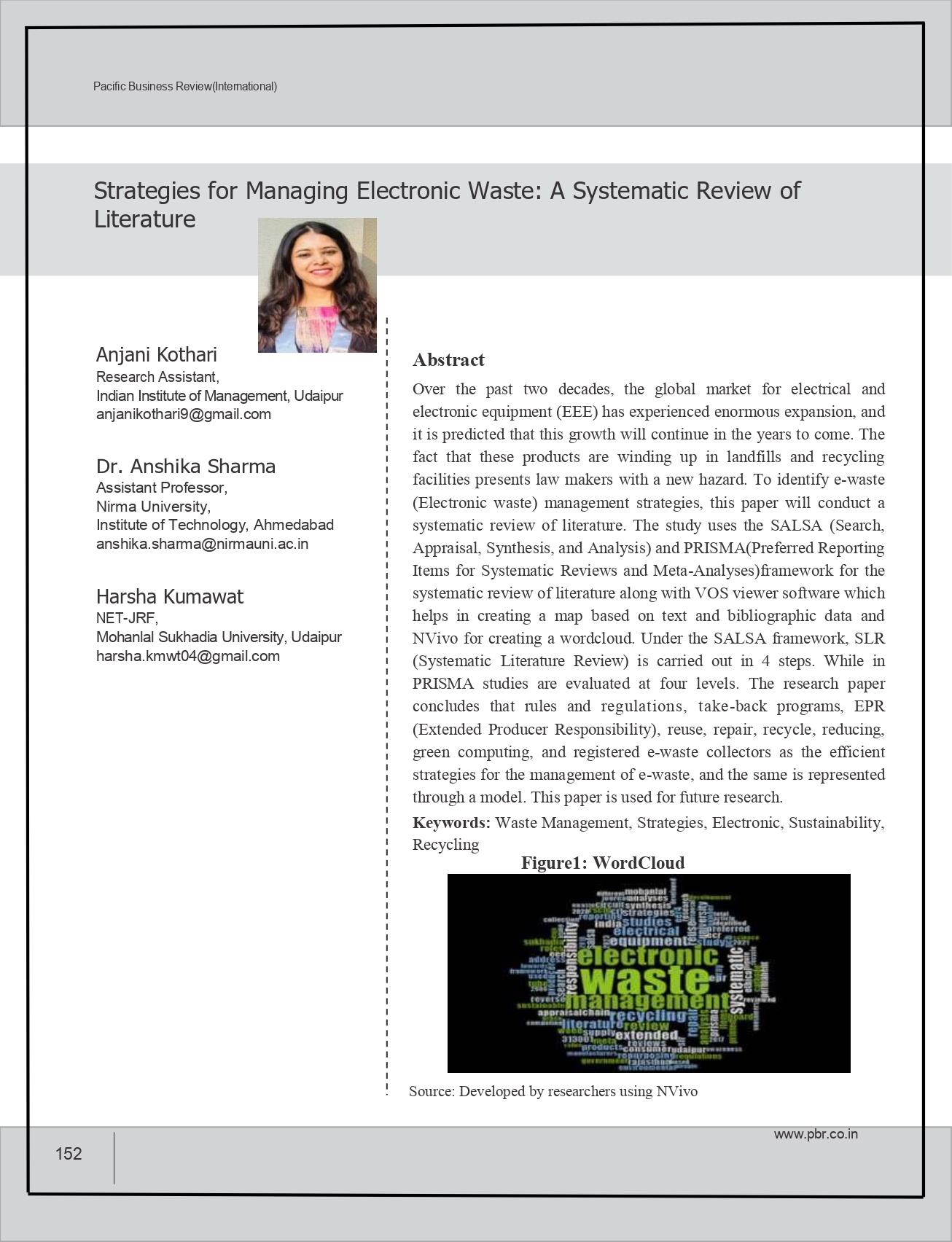 Strategies for Managing Electronic Waste: A Systematic Review of  Literature