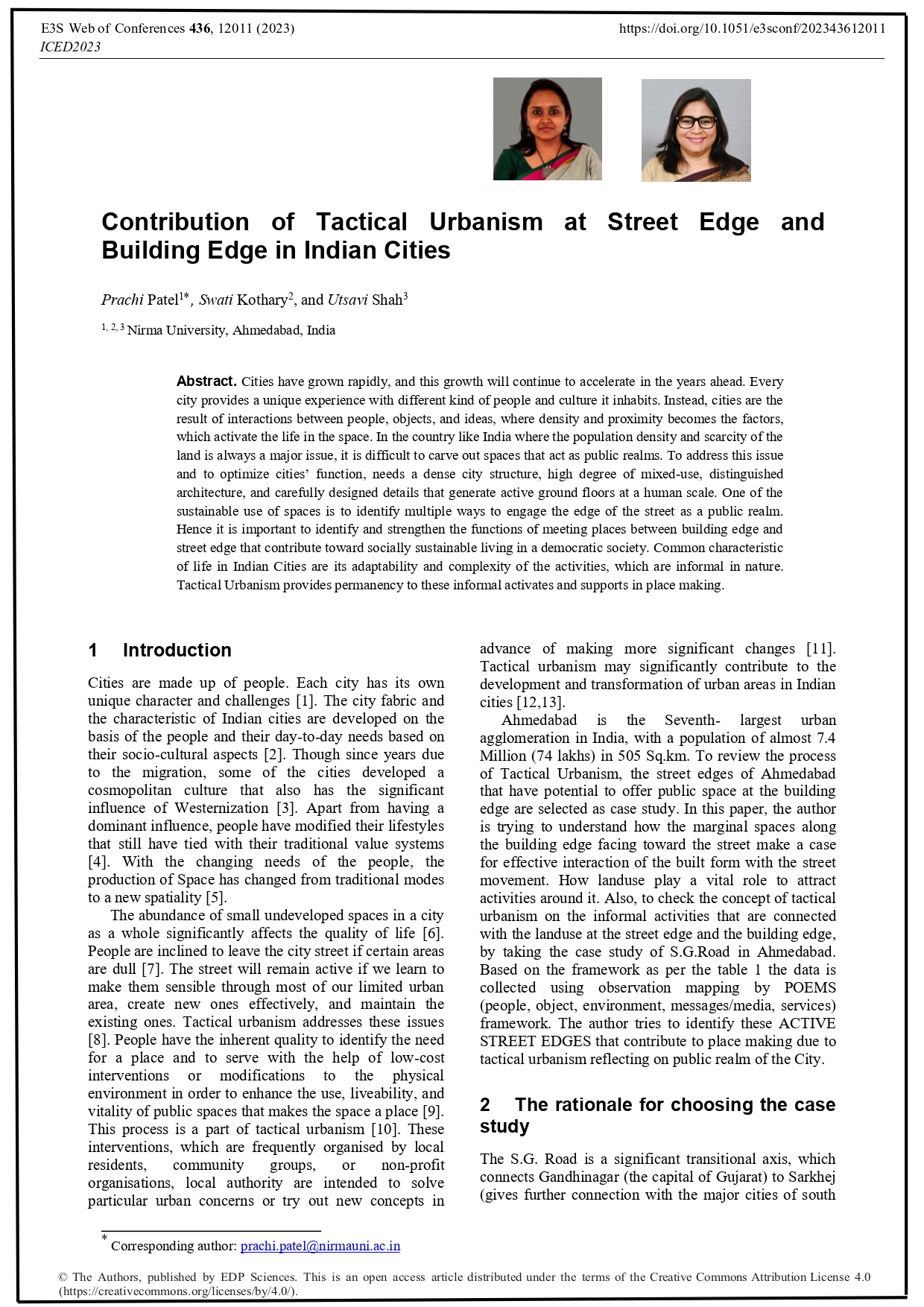 Contribution of Tactical Urbanism at Street Edge and Building Edge in Indian Cities