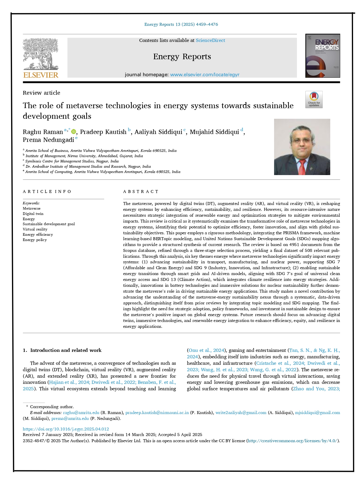 The Role of Metaverse Technologies in Energy Systems Towards Sustainable Development Goals