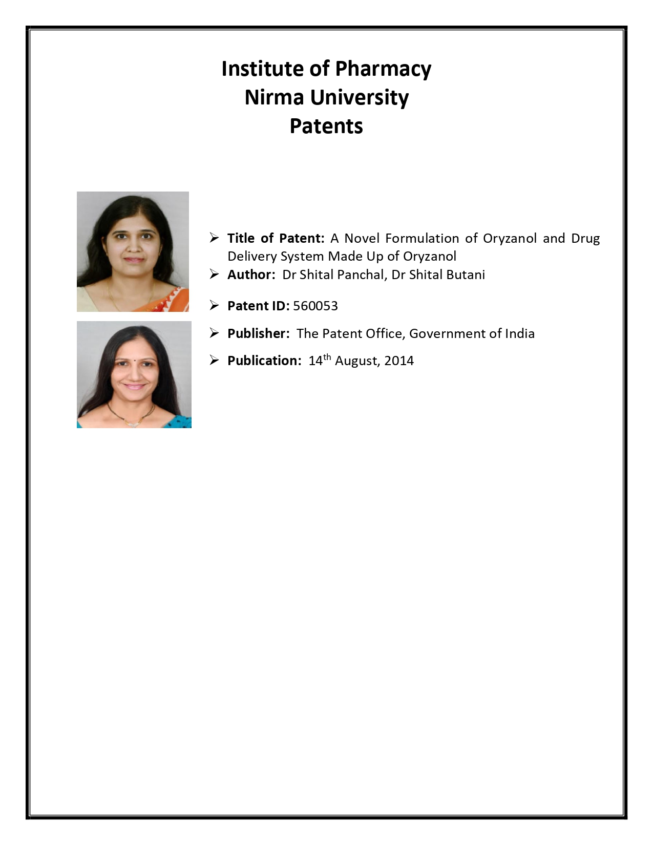 A novel formulation of oryzanol and drug delivery system made up of oryzanol