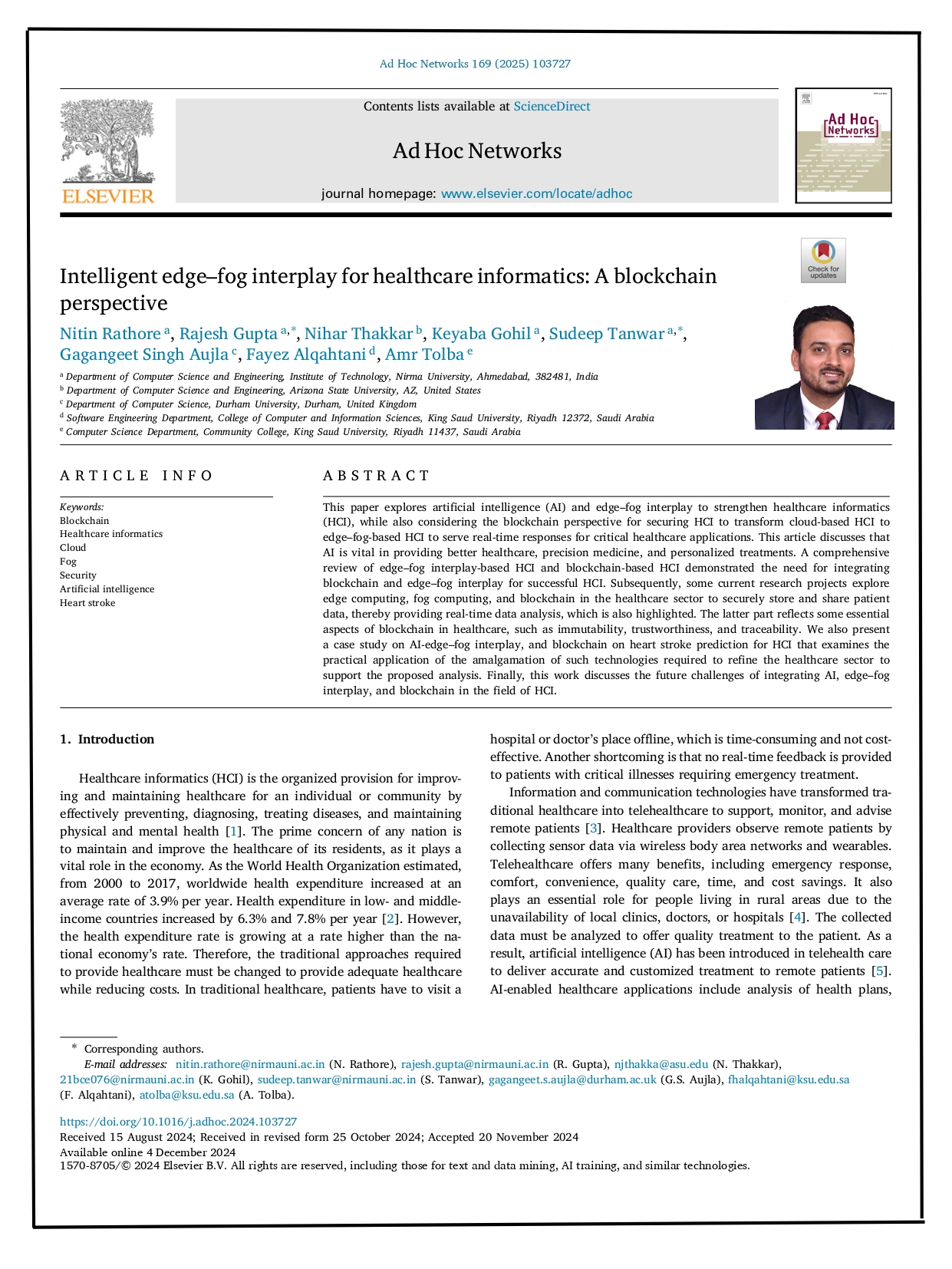 Intelligent edge-fog interplay for healthcare informatics: A blockchain perspective