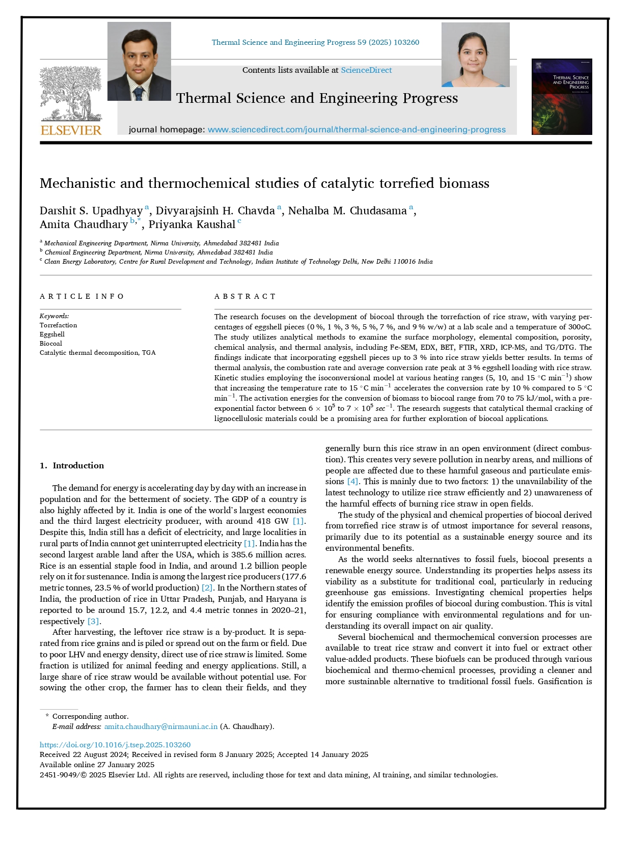 Mechanistic and thermochemical studies of catalytic torrefied biomass