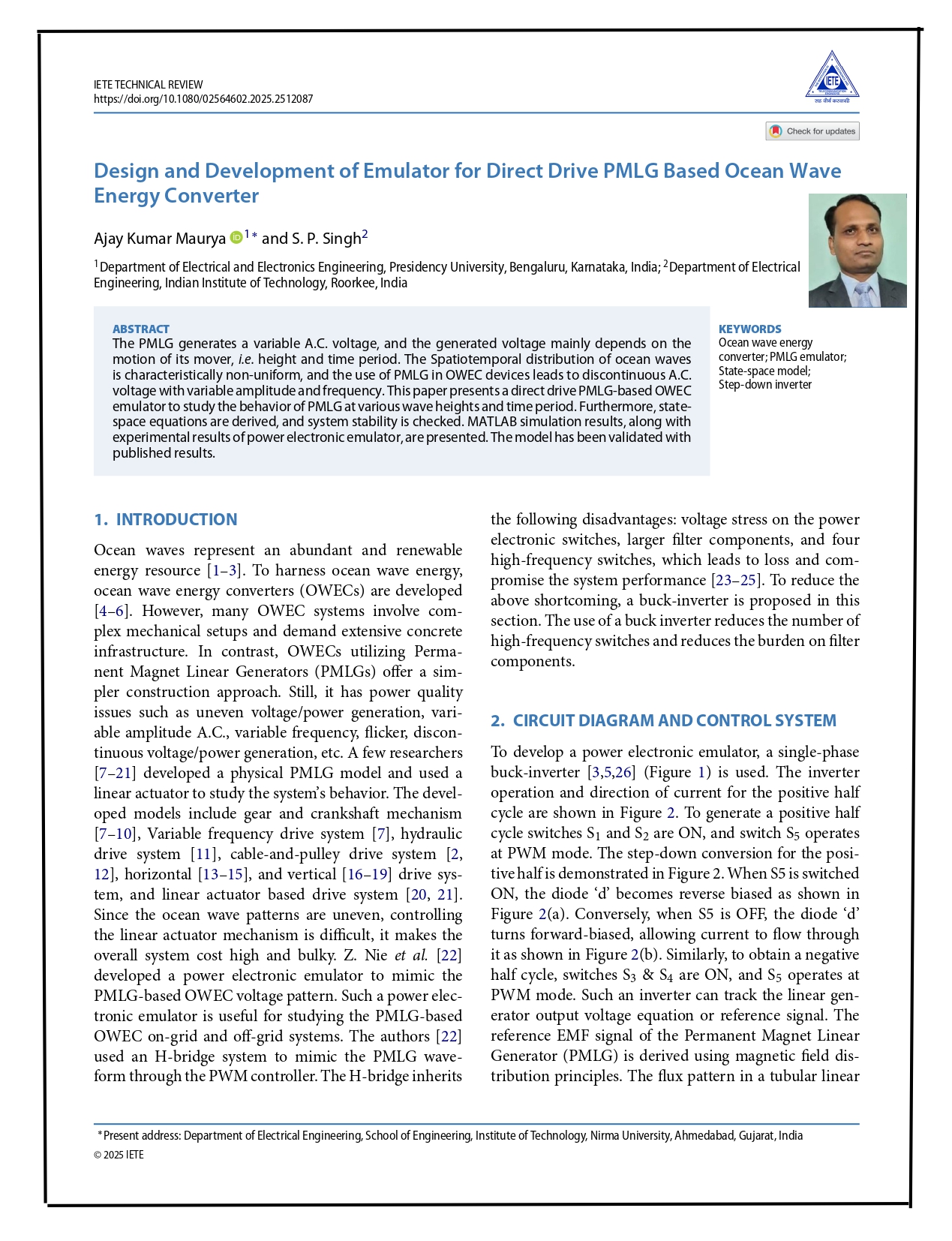 Design and Development of Emulator for Direct Drive PMLG Based Ocean Wave Energy Converter