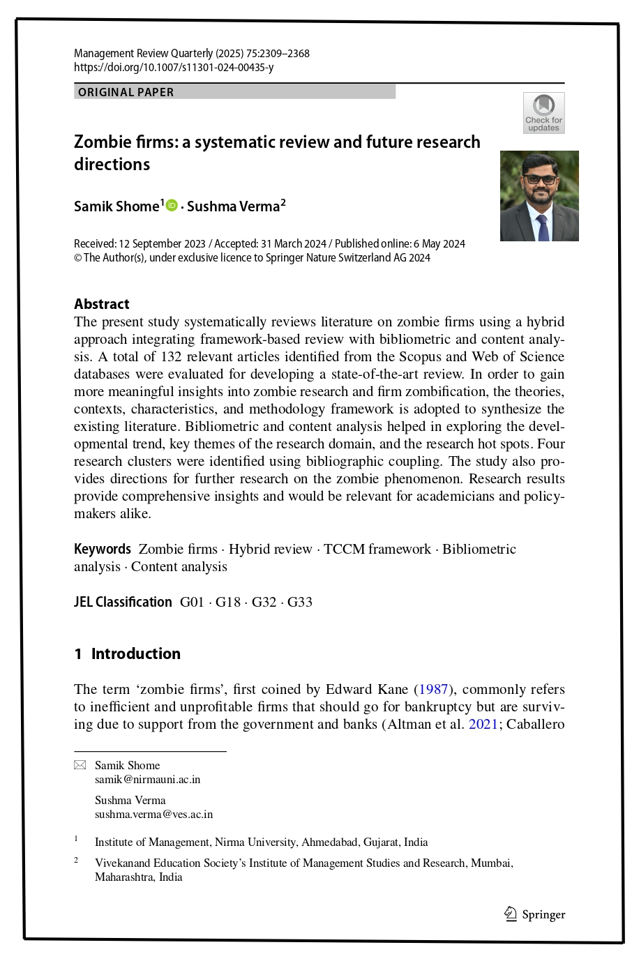 Zombie firms: a systematic review and future research direction