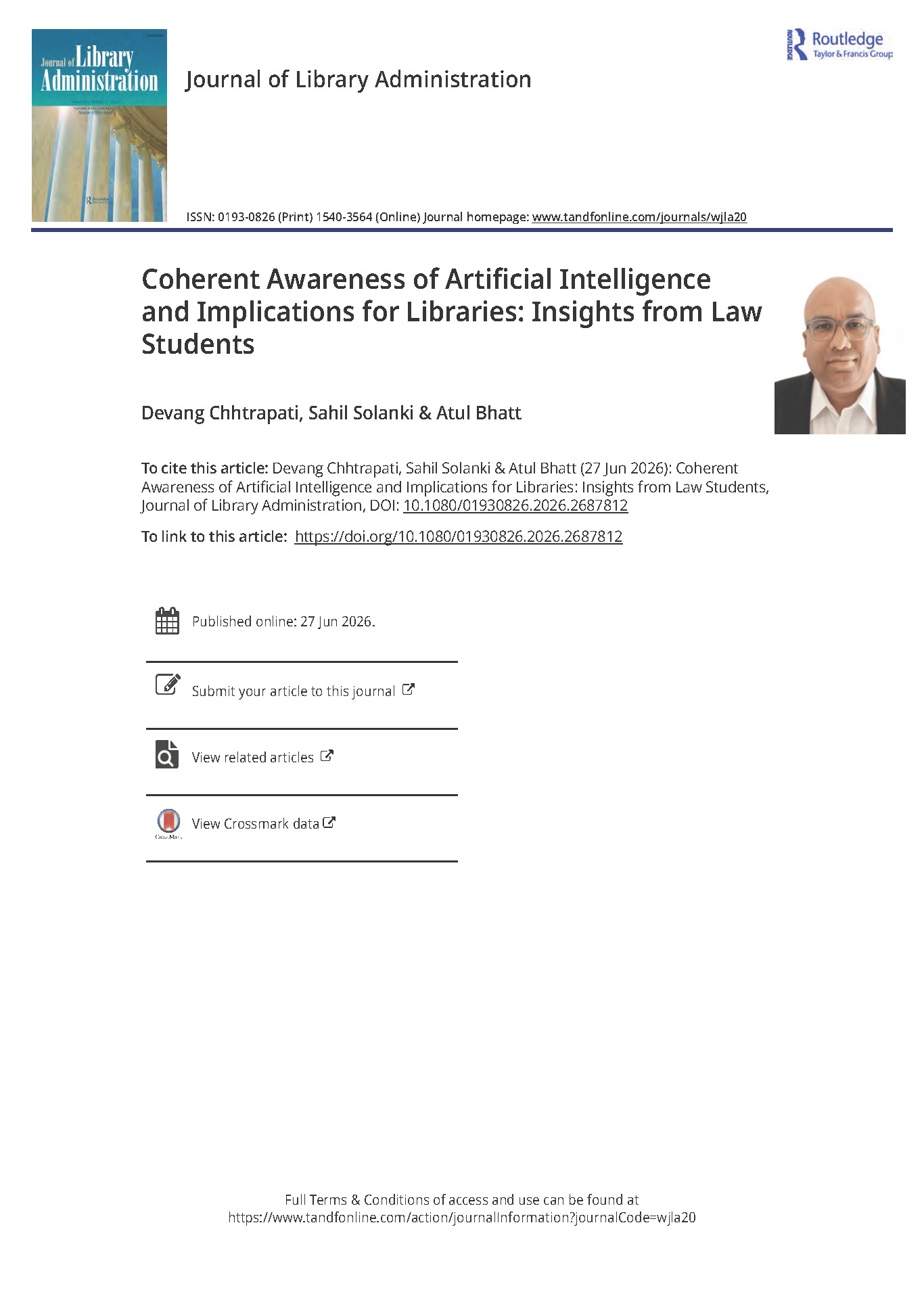 Coherent Awareness of Artificial Intelligence and Implications for Libraries: Insights from Law Students