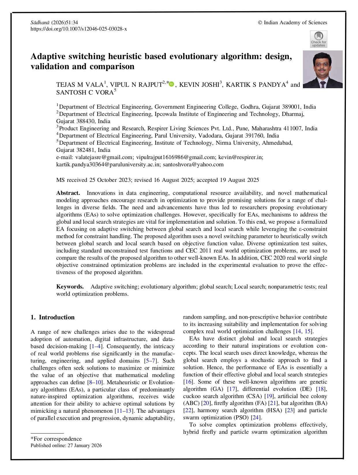 Adaptive Switching Heuristic Based Evolutionary Algorithm: Design, Validation and Comparison