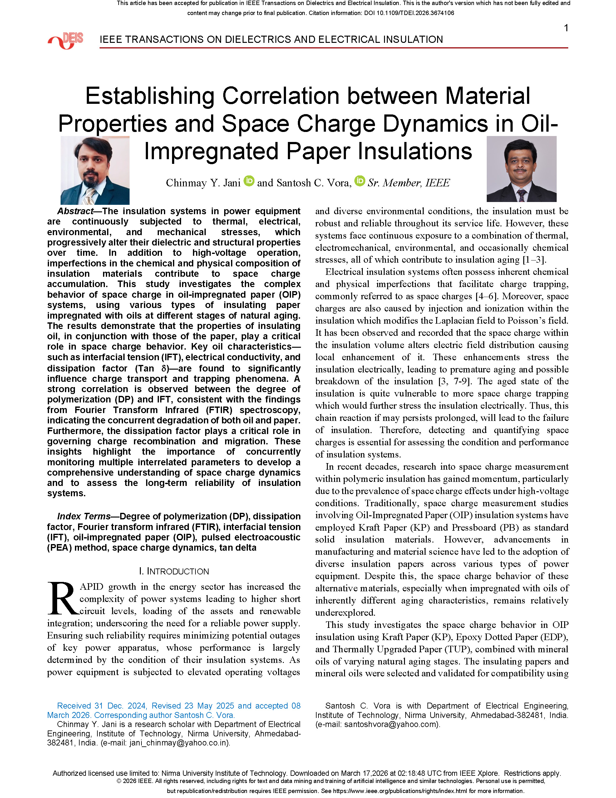 Establishing Correlation between Material Properties and Space Charge Dynamics in Oil-Impregnated Paper Insulations