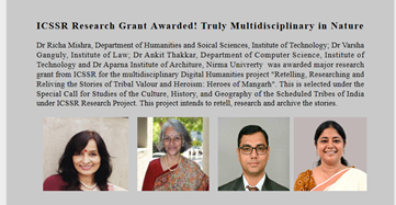 ICSSR Research Grant Awarded! Truly Multidisciplinary in Nature.