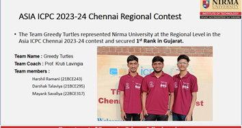 1st Rank in Gujarat | ASIA ICPC 2023-24 Chennai Regional Contest