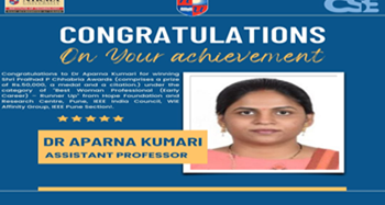 Congratulations Dr. Aparna Kumari on your Achievement