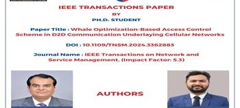IEEE Transactions Paper by Ph.D. Student
