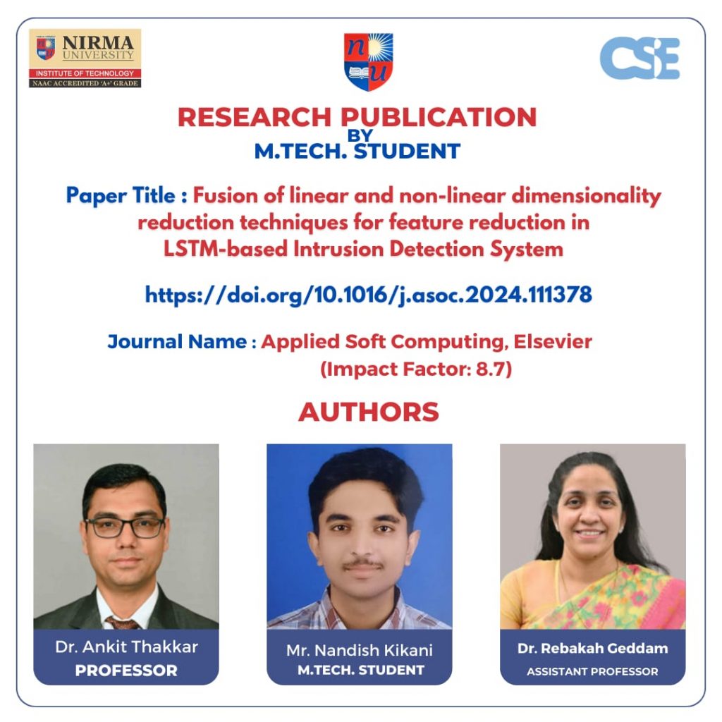 Research publication by m tech student computer science and engineering